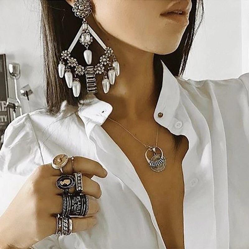 Boho deals statement earrings