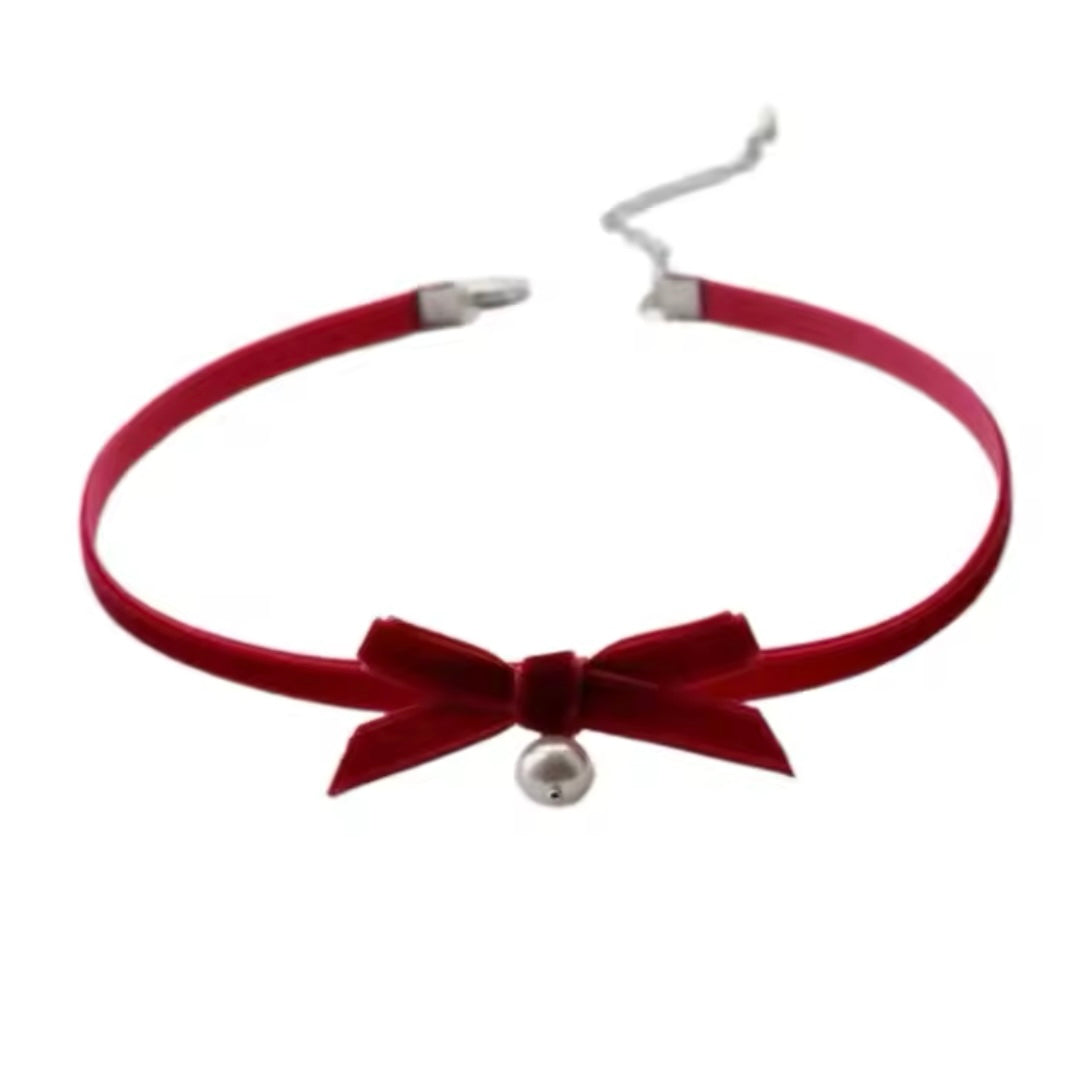 Velvety Bow Tie Choker