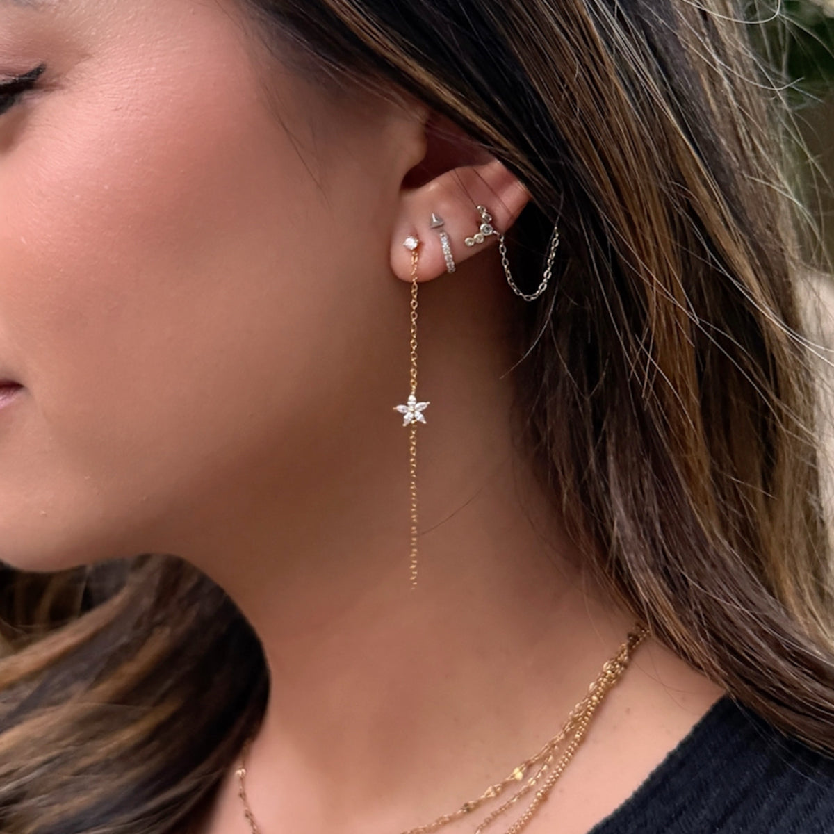 Starflower Chain Earrings