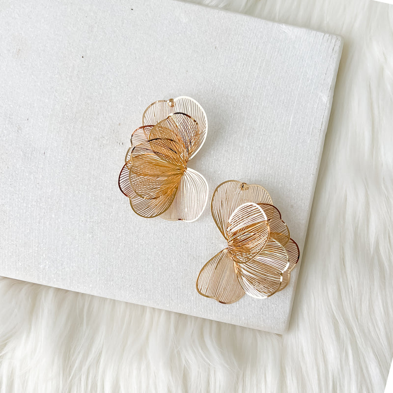 Golden Petal Drops Earrings