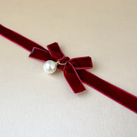 Velvety Bow Tie Choker