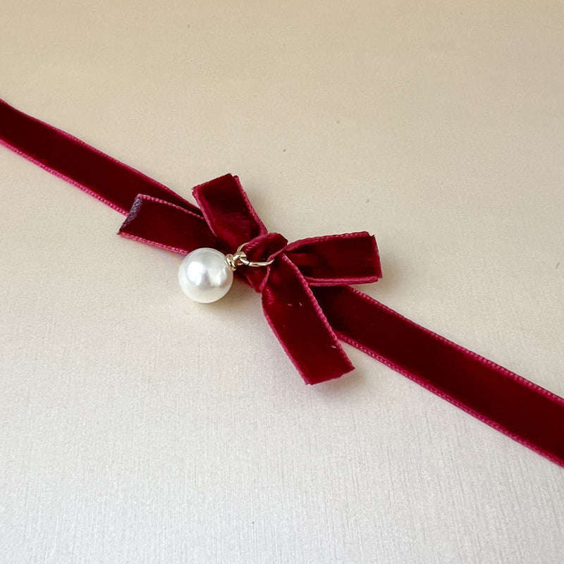 Velvety Bow Tie Choker