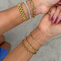 Stacked Stainless Chain Bracelets