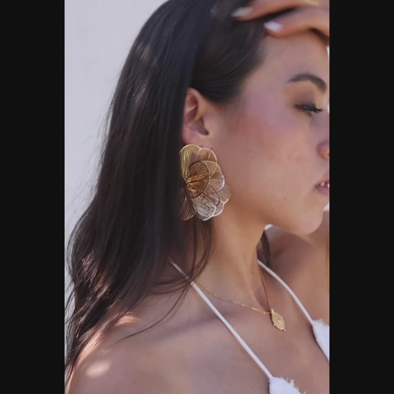 Golden Petal Drops Earrings