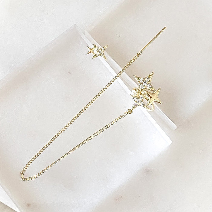 Noelle Star Chained Cuff + Stud Earrings-Earrings-The Songbird Collection