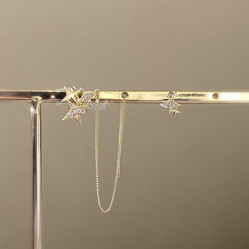 Noelle Star Chained Cuff + Stud Earrings-Earrings-The Songbird Collection