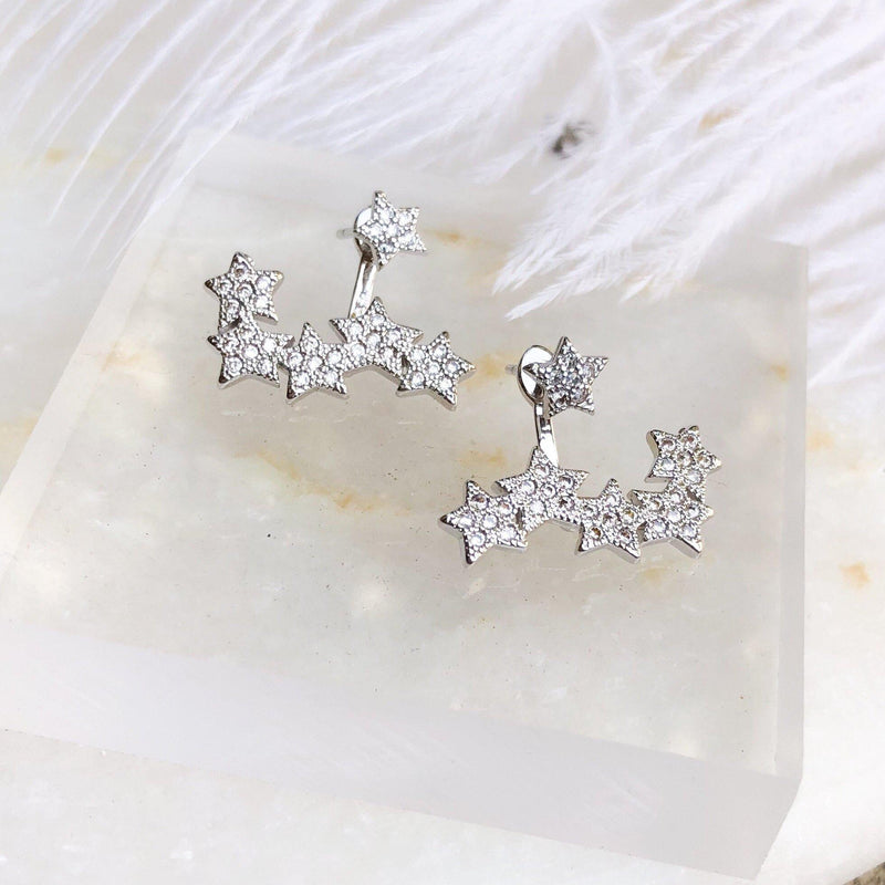 Shooting Stars Ear Jackets (925 Sterling Silver) - 3️⃣ LEFT! - The Songbird Collection 